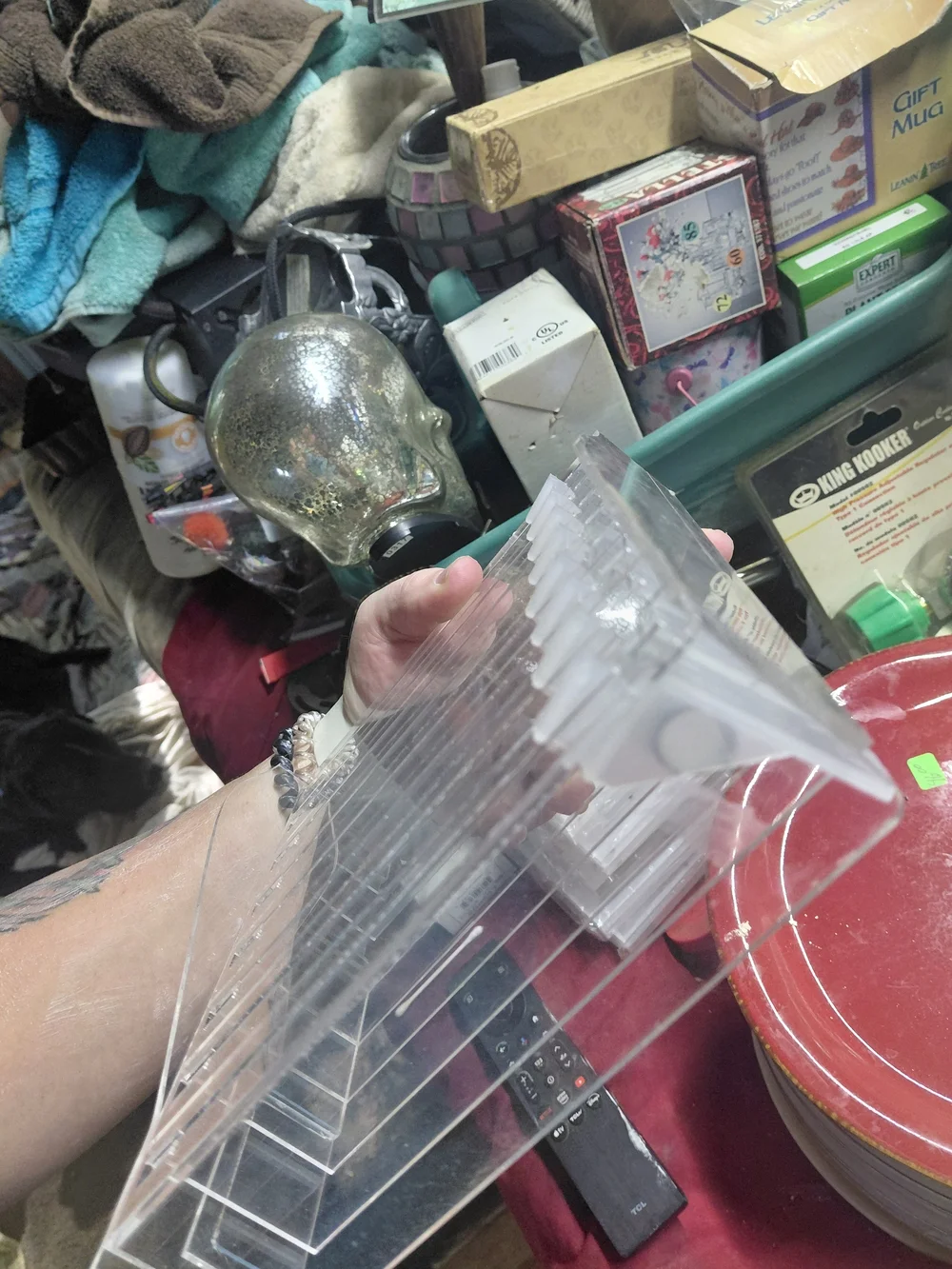 Plastic 8 Compartment Pusher Tray Makeup Organizer